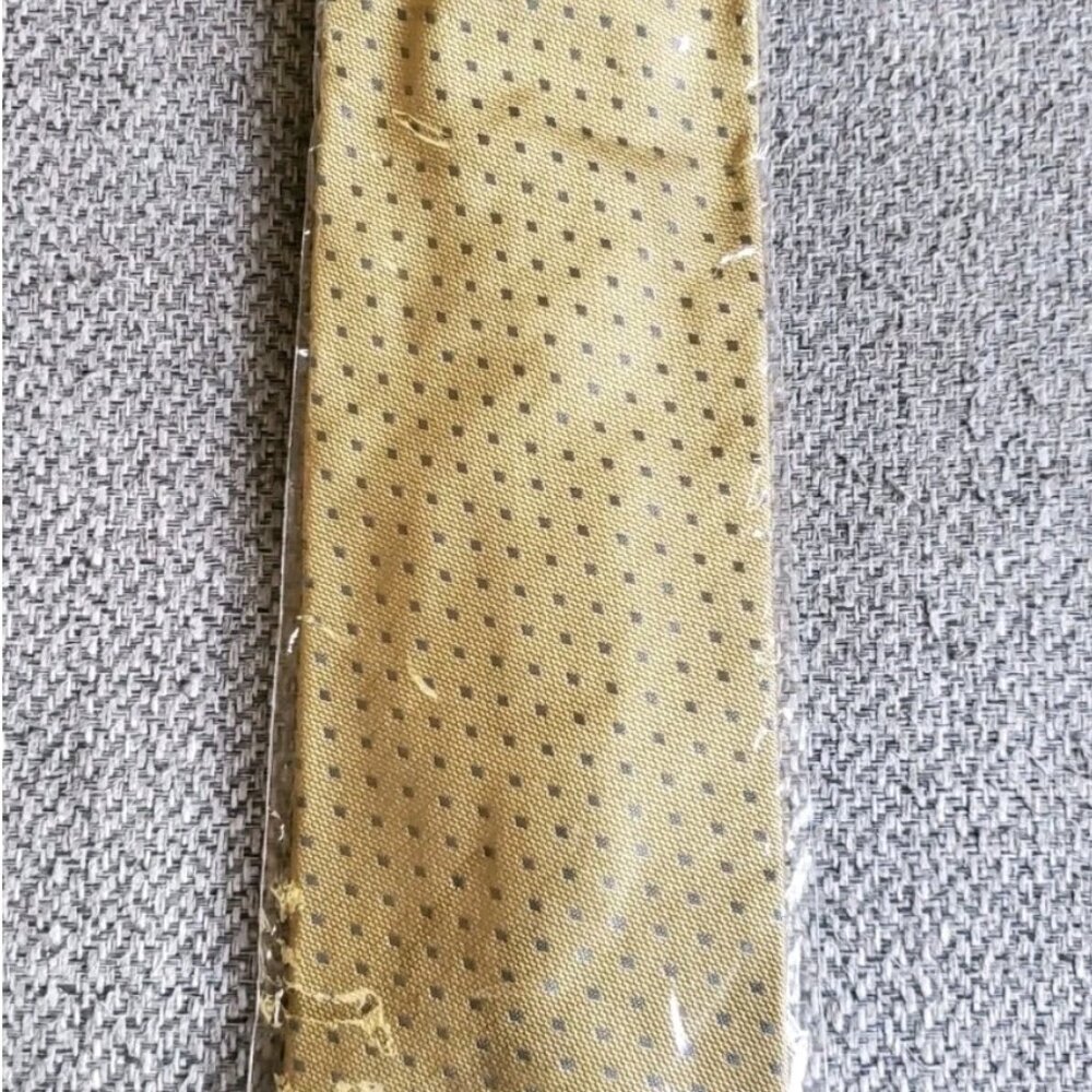 Giorgio Armani Collezioni Silk Tie Gold/Blue Geometric Pattern - Made in Italy